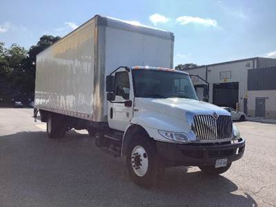 International MV607 Box Truck - 220HP, 7 Speed Automatic, Roll up Door