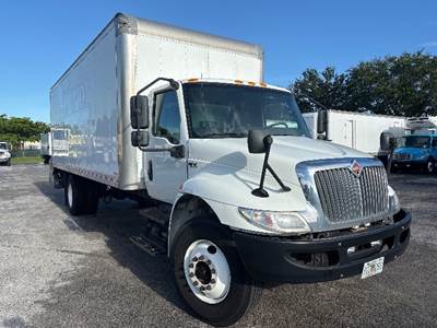 International MV607 Box Truck - 240HP, 6 Speed Automatic, Roll up Door