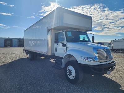 International MV607 Box Truck - 240HP, 7 Speed Automatic, Roll up Door