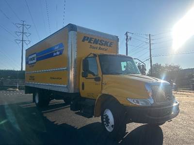 International MV607 Box Truck - 220HP, 7 Speed Automatic, Roll up Door