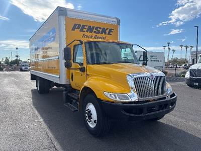 International MV607 Box Truck - 220HP, 6 Speed Automatic, Roll up Door