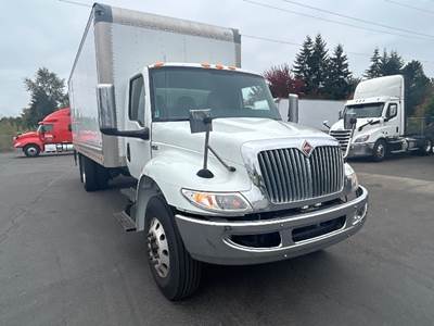 International MV607 Box Truck - 240HP, 7 Speed Automatic, Roll up Door