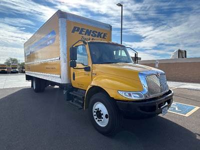 International MV607 Box Truck - 220HP, 6 Speed Automatic, Roll up Door
