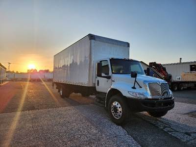 International MV607 Box Truck - 240HP, 6 Speed Automatic, Roll up Door