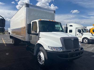 International MV607 Box Truck - 220HP, 6 Speed Automatic, Roll up Door
