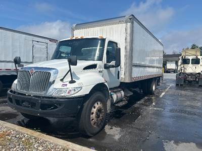 International MV607 Box Truck - 250HP, 6 Speed Automatic, Roll up Door