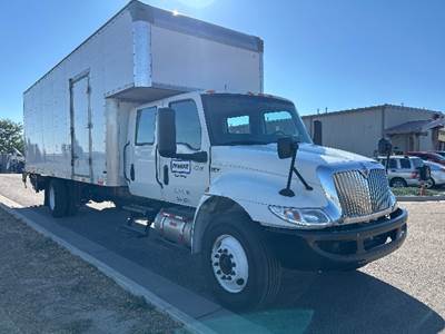 International MV607 Box Truck - 220HP, 6 Speed Automatic, Roll up Door
