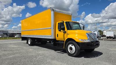 International MV607 Box Truck - 220HP, 6 Speed Automatic, Roll up Door