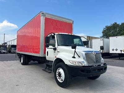 International MV607 Box Truck - 220HP, 6 Speed Automatic, Roll up Door