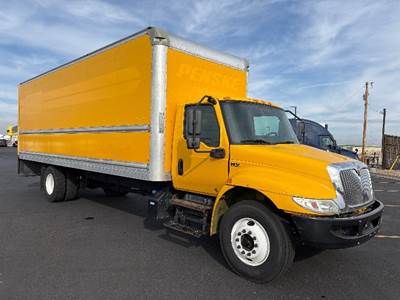 International MV607 Box Truck - 220HP, 6 Speed Automatic, Roll up Door