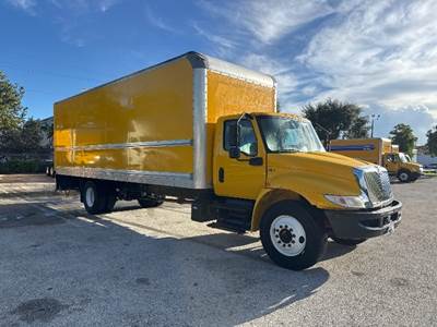 International MV607 Box Truck - 220HP, 6 Speed Automatic, Roll up Door
