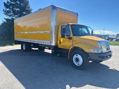 International MV607 Box Truck - 220HP, 6 Speed Automatic, Roll up Door