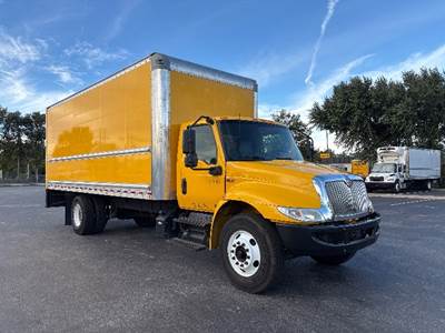 International MV607 Box Truck - 220HP, 6 Speed Automatic, Roll up Door