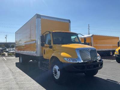 International MV607 Box Truck - 220HP, 6 Speed Automatic, Roll up Door