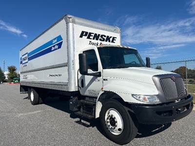 International MV607 Box Truck - 220HP, 6 Speed Automatic, Roll up Door