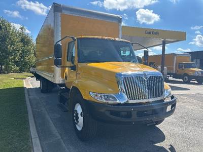International MV607 Box Truck - 220HP, 6 Speed Automatic, Roll up Door
