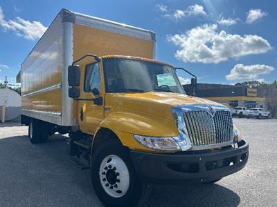 International MV607 Box Truck - 220HP, 6 Speed Automatic, Roll up Door