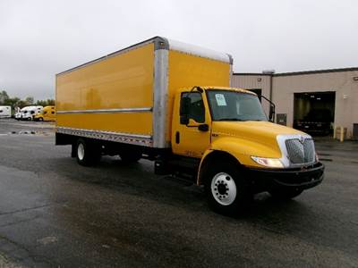 International MV607 Box Truck - 220HP, 6 Speed Automatic, Roll up Door