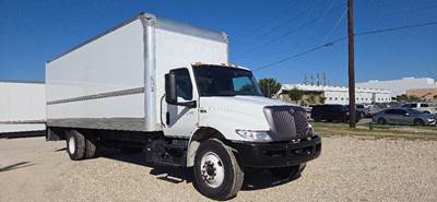 International MV607 Box Truck - 220HP, 6 Speed Automatic, Roll up Door