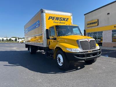 International MV607 Box Truck - 220HP, 6 Speed Automatic, Roll up Door