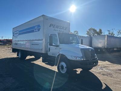 International MV607 Box Truck - 220HP, 6 Speed Automatic, Roll up Door