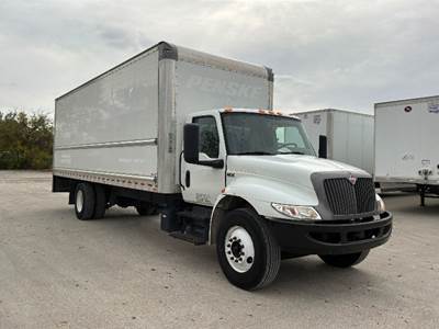 International MV607 Box Truck - 220HP, 6 Speed Automatic, Roll up Door