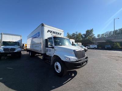 International MV607 Box Truck - 220HP, 6 Speed Automatic, Roll up Door