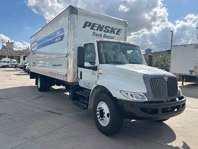 International MV607 Box Truck - 220HP, 6 Speed Automatic, Roll up Door