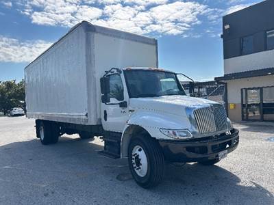 International MV607 Box Truck - 220HP, 7 Speed Automatic, Roll up Door
