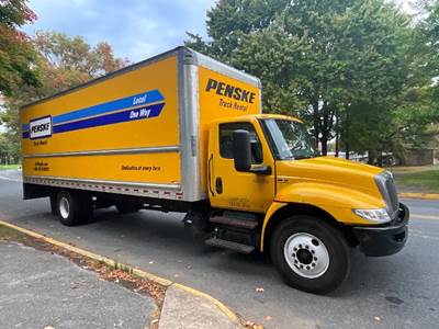 International MV607 Box Truck - 220HP, 6 Speed Automatic, Roll up Door