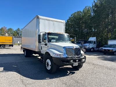 International MV607 Box Truck - 220HP, 6 Speed Automatic, Roll up Door