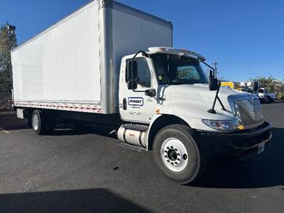 International MV607 Box Truck - 220HP, 7 Speed Automatic, Roll up Door
