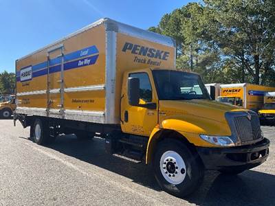 International MV607 Box Truck - 220HP, 6 Speed Automatic, Roll up Door