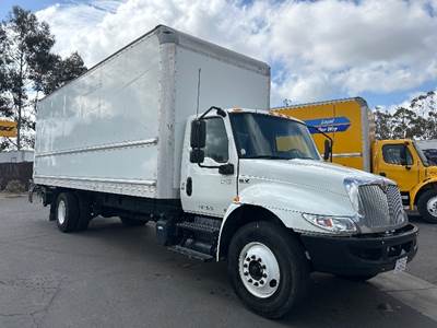 International MV607 Box Truck - 220HP, 7 Speed Automatic, Roll up Door