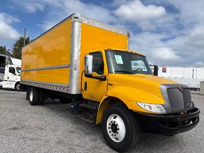 International MV607 Box Truck - 220HP, 6 Speed Automatic, Roll up Door