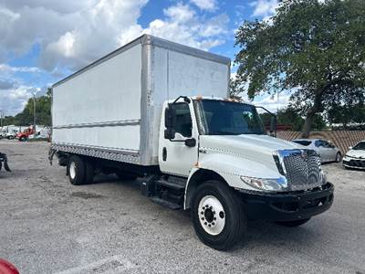 International MV607 Box Truck - 220HP, 6 Speed Automatic, Roll up Door