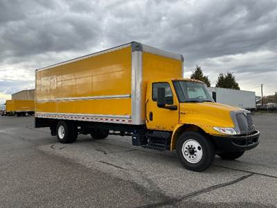 International MV607 Box Truck - 220HP, 6 Speed Automatic, Roll up Door