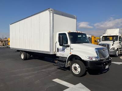 International MV607LP Box Truck - 220HP, 6 Speed Automatic, Roll up Door