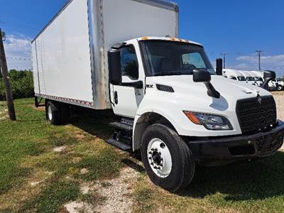 International MV607N Box Truck - 220HP, 6 Speed Automatic, Roll up Door