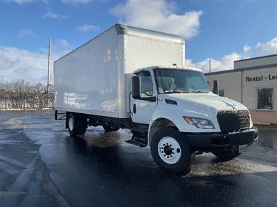 International MV607N Box Truck - 240HP, 6 Speed Automatic, Roll up Door