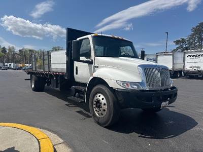 International MV607 26 ft Flatbed Truck - 250HP, 6 Speed Automatic