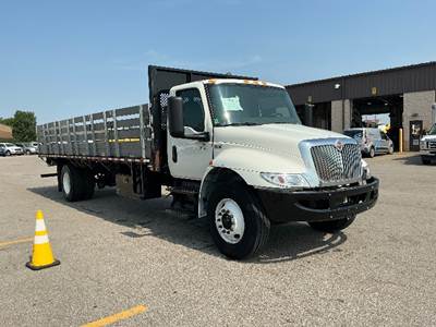International MV607 26 ft Flatbed Truck - 250HP, 6 Speed Automatic