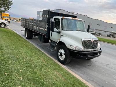 International MV607 26 ft Flatbed Truck - 250HP, 6 Speed Automatic