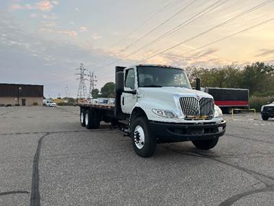 International MV607 Tandem Axle 28 ft Flatbed Truck - 300HP, 6 Speed Automatic