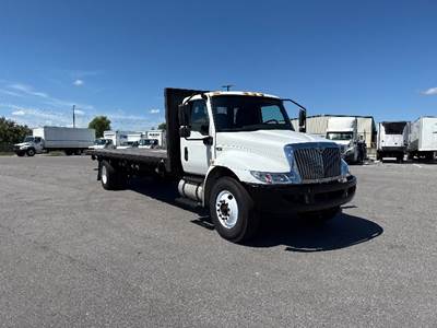 International MV607 26 ft Flatbed Truck - 220HP, 7 Speed Automatic