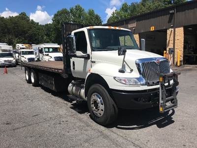 International MV607 Tandem Axle 24 ft Flatbed Truck - 330HP, 6 Speed Automatic