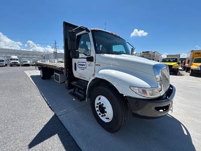 International MV607 26 ft Flatbed Truck - 220HP, 7 Speed Automatic