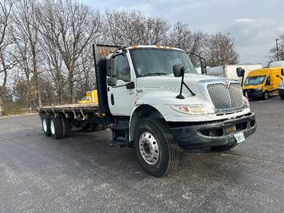 International MV607 Tandem Axle Flatbed Truck - 350HP, 6 Speed Automatic