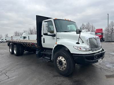 International MV607 Tandem Axle Flatbed Truck - 300HP, 6 Speed Automatic