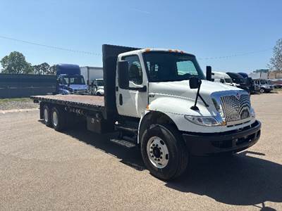 International MV607 Tandem Axle Flatbed Truck - 330HP, 6 Speed Automatic